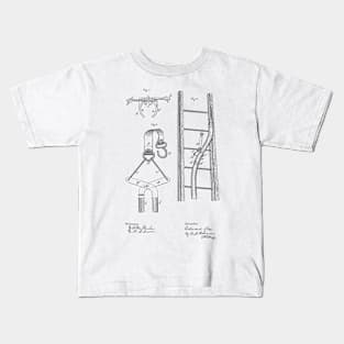 Mode of Securing Fire Hose on a Ladder Vintage Patent Hand Drawing Kids T-Shirt